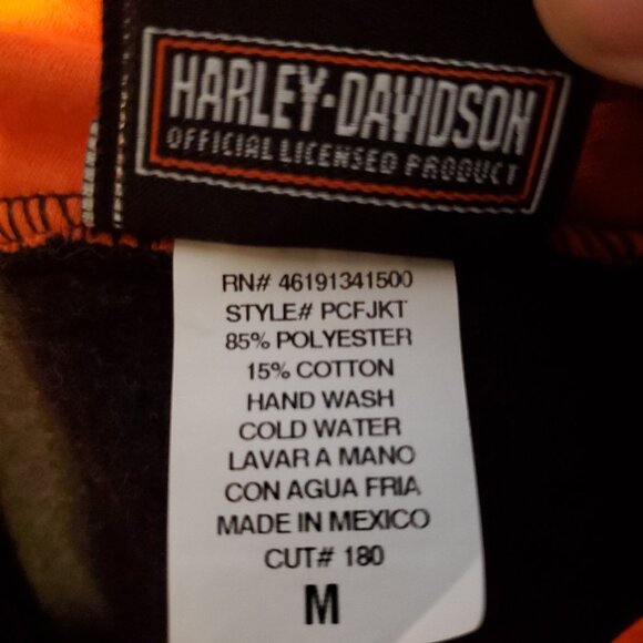 Vintage Y2k Harley Davidson Medium Full Zip Up Hoodie Las Vegas 1997  Bikecore - Picture 6 of 12